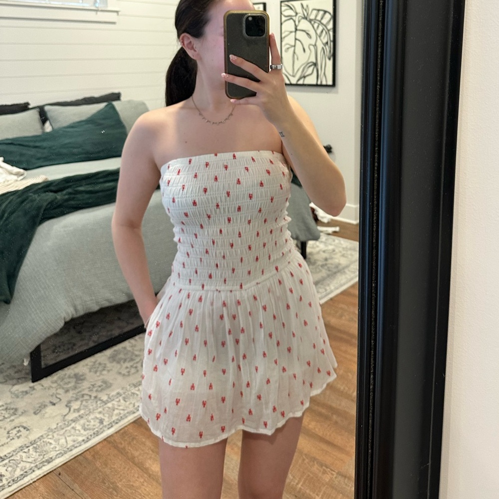 Hollister White Lobster Print Skort Dress